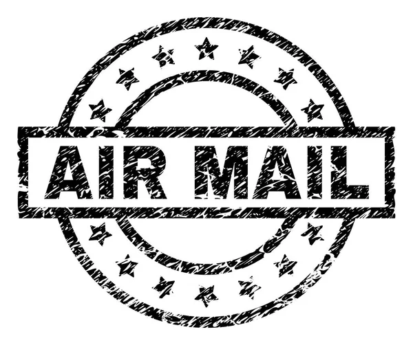 Sceau de timbre AIR MAIL texturé rayé — Image vectorielle