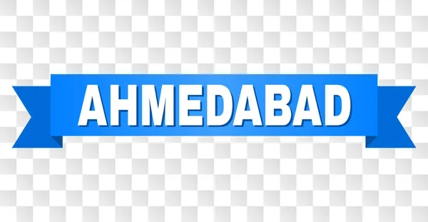 Niebieską taśmą z Ahmedabad podpis — Wektor stockowy