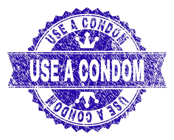 Repad texturerat Använd A kondom stämpelplatta med band — Stock vektor