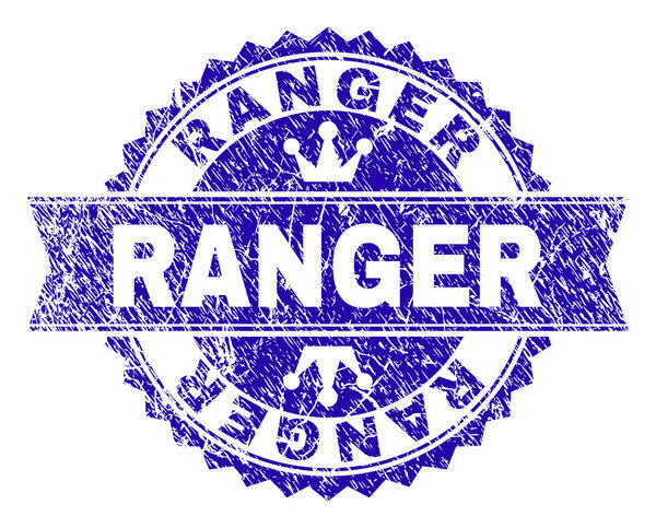 Scratched Textured RANGER Stamp Seal with Ribbon