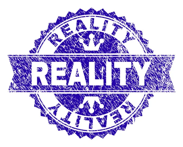 Segel Stamp REALITY Tergores dengan Ribbon - Stok Vektor