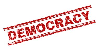 Dokulu demokrasi damga mühür çizik