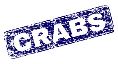 Yuvarlatılmış dikdörtgen damga çizilmiş yengeçler çerçeveli