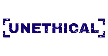 Dokulu etik olmayan damga mühür köşeleri içinde çizik