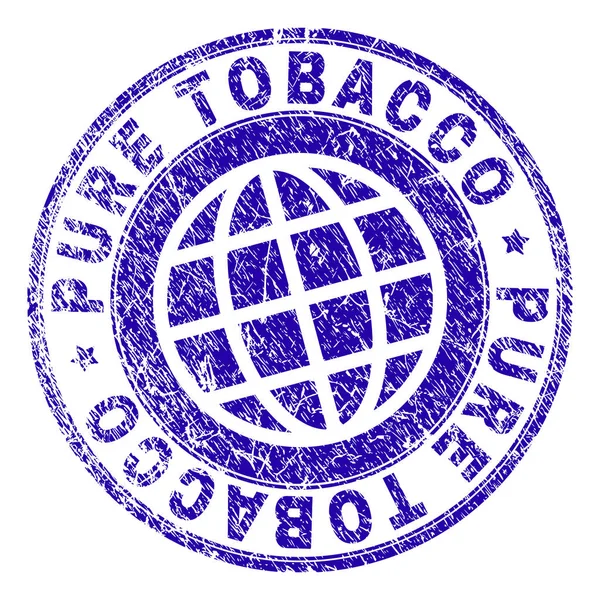 Scratched Textured PURE TOBACCO Stamp Seal — Stock Vector