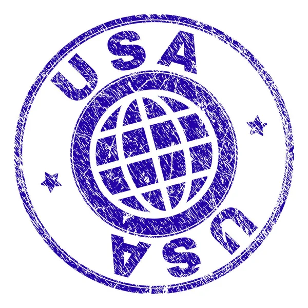 Scratched Textured USA Stamp Seal — Stock Vector