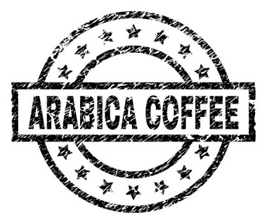 Grunge Arabica kahve damga mühür dokulu