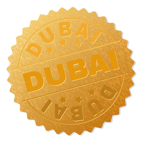 Carimbo de crachá dourado DUBAI — Vetor de Stock
