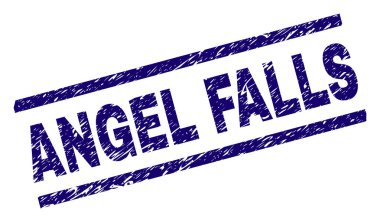 Çizik dokulu Angel Falls mühür damgası