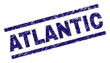 Grunge Atlantik damga mühür dokulu