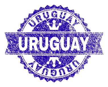 Grunge Uruguay damga mühür kurdele ile dokulu
