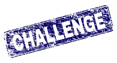 Yuvarlatılmış dikdörtgen damga grunge Challenge çerçeveli