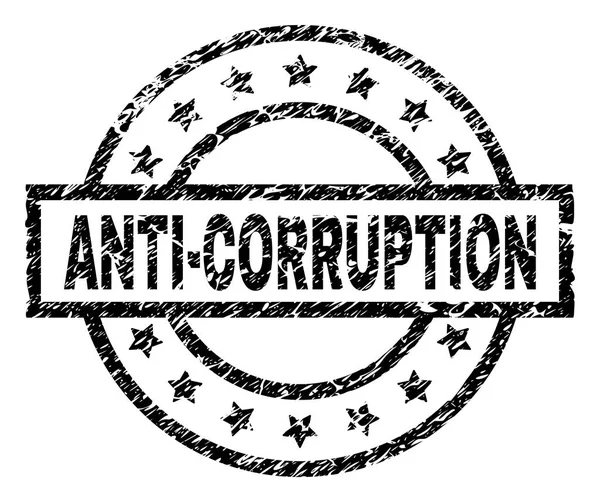 Zerkratzte texturierte Antikorruptionsstempel — Stockvektor