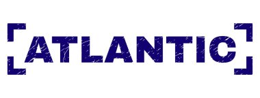 Grunge Atlantik damga mühür köşeleri içinde dokulu