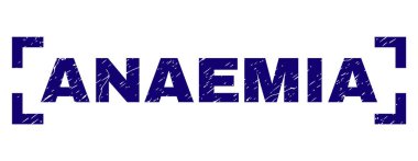 Dokulu anemi (kansızlık) damga mühür köşeleri içinde çizik