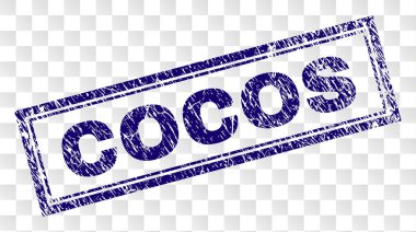 Grunge Cocos dikdörtgen damgası