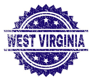 Grunge Batı Virginia damga mühür dokulu