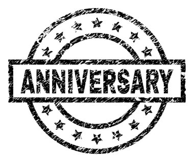 Dokulu yıldönümü damga mühür çizik