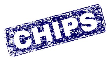 Yuvarlatılmış dikdörtgen damga grunge cips çerçeveli