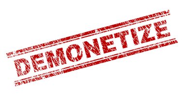 Grunge dokulu Demonetize damga mühür