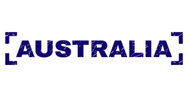 Grunge Avustralya damga mühür köşeleri içinde dokulu