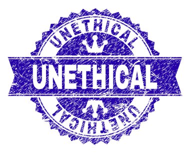 Grunge etik olmayan damga mühür kurdele ile dokulu