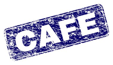 Yuvarlatılmış dikdörtgen damga çizilmiş Cafe çerçeveli