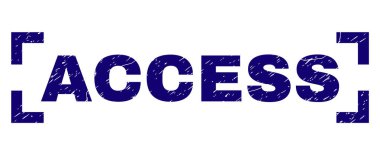 Dokulu erişim damga mühür köşeleri içinde çizik