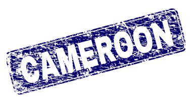 Yuvarlatılmış dikdörtgen damga çizilmiş Kamerun çerçeveli