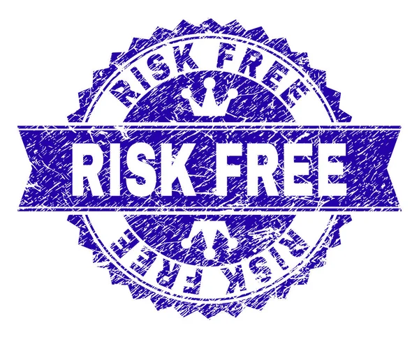 Sello de sello GRunge texturizado RISK FREE con cinta — Vector de stock