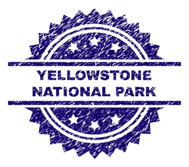 Dokulu Yellowstone Milli Parkı damga mühür çizik