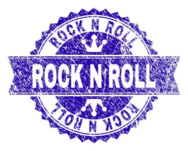 Dokulu Rock N Roll damga mühür kurdele ile çizik