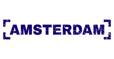 Grunge Amsterdam damga mühür köşeler arasında dokulu