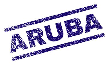 Dokulu Aruba damga mühür çizik