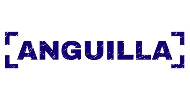 Dokulu Anguilla damga mühür köşeleri içinde çizik