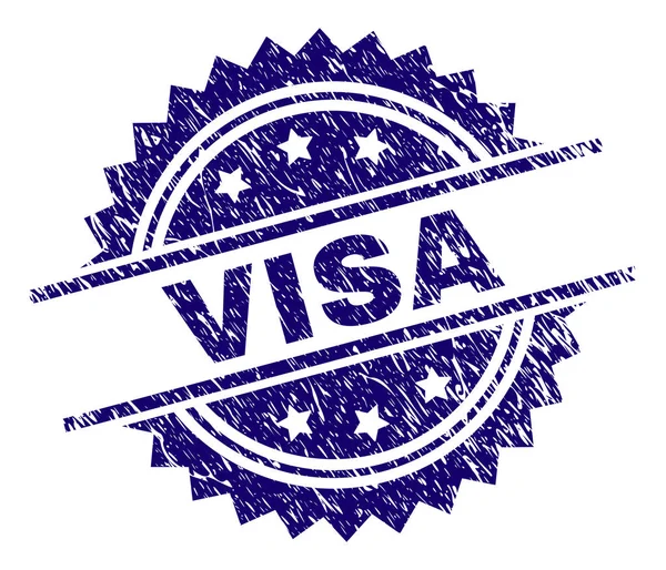 Gekrast getextureerde visum stempel-zegel — Stockvector