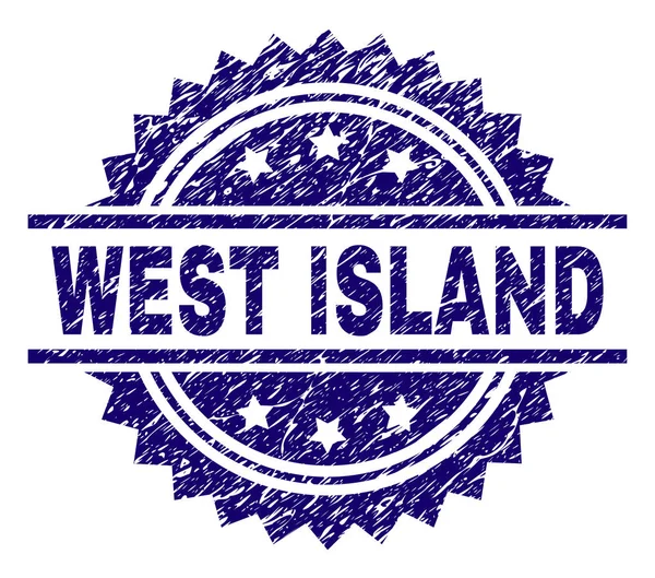 Γδαρμένο ελαστικοποιημένων δυτικό νησί σφραγίδα σφραγίδα — Διανυσματικό Αρχείο