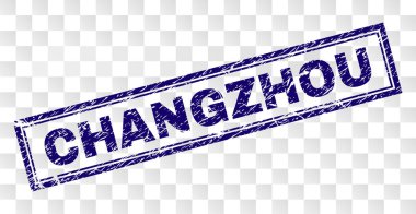 Grunge Changzhou dikdörtgen damgası