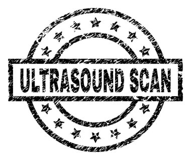 Grunge ultrason tarama damga mühür dokulu