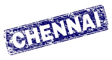 Yuvarlatılmış dikdörtgen damga grunge Chennai çerçeveli