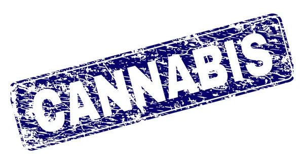 Grunge Cannabis gerahmt abgerundete Rechteckmarke — Stockvektor