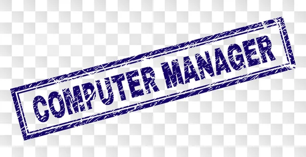 GRunge COMPUTER MANAGER Rectángulo Sello — Vector de stock