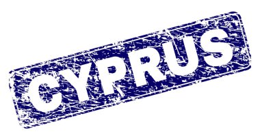 Yuvarlatılmış dikdörtgen damga grunge Kıbrıs çerçeveli