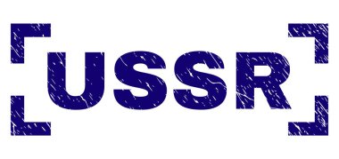 Dokulu SSCB damga mühür köşeler arasında çizik