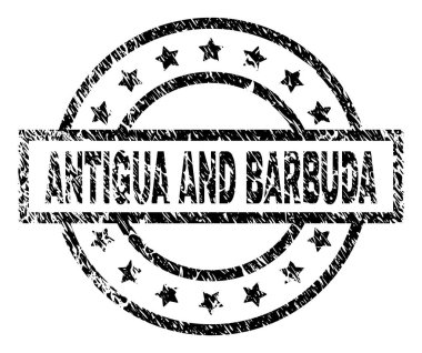 Dokulu Antigua ve Barbuda damga mühür çizik