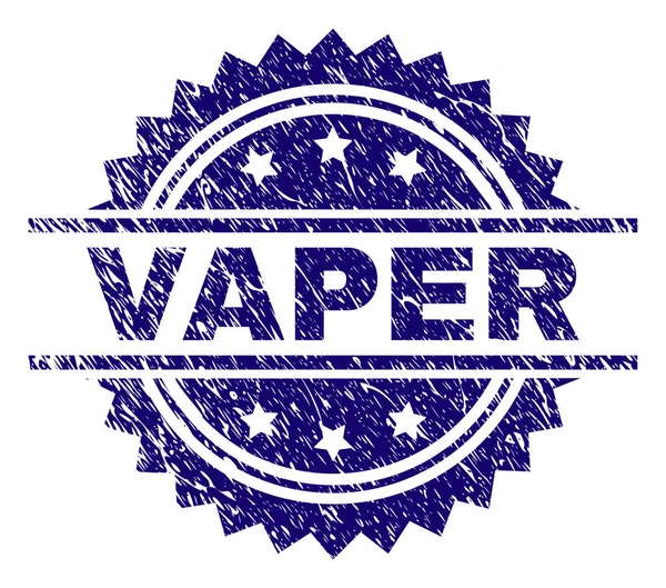 Gekrast getextureerde Vaper stempel-zegel — Stockvector