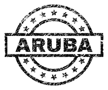 Dokulu Aruba damga mühür çizik