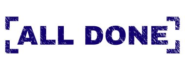 Tüm yapılan metin filigran grunge etkisi ile kapatın. Metin etiketi köşeleri yerleştirilir. Mavi vektör kauçuk baskı tüm doku ile yapılır.