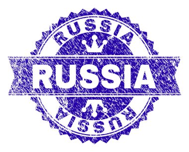 Grunge Rusya damga mühür kurdele ile dokulu