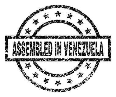 Scratched Textured ASSEMBLED IN VENEZUELA Stamp Seal clipart